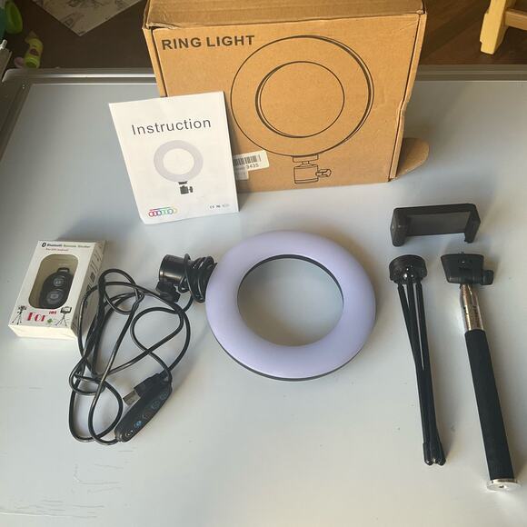 8'' Ring Light,w Extendable Tripod Stand, for Live Stream/Makeup/YouTube/TikTok - Picture 4 of 12